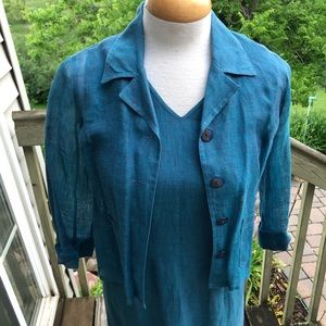 Long linen dress with jacket (4)